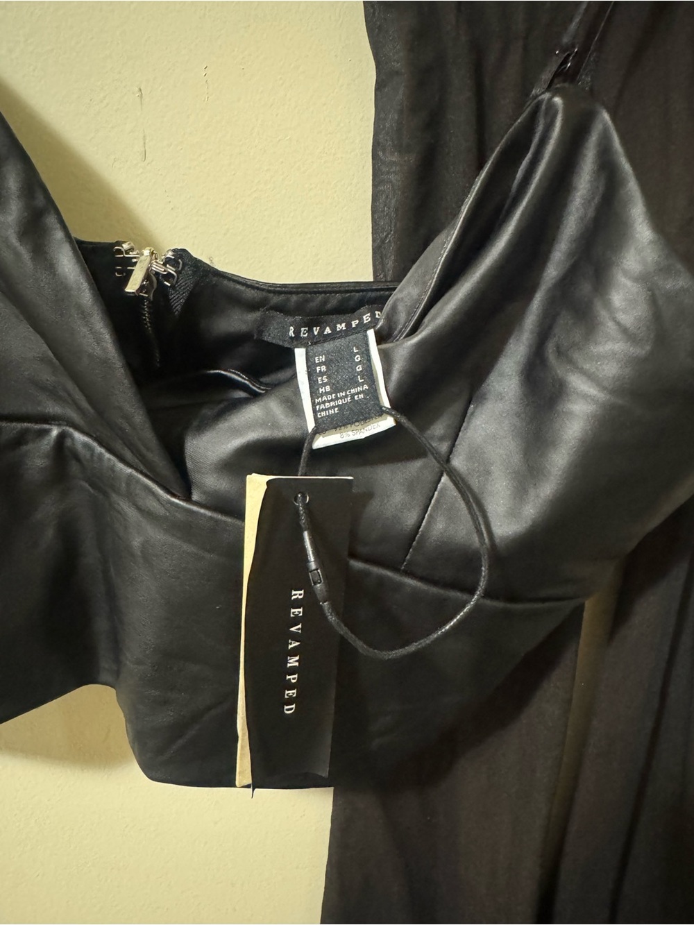 Revamped Women’s Black Faux Leather Cropped Jacket